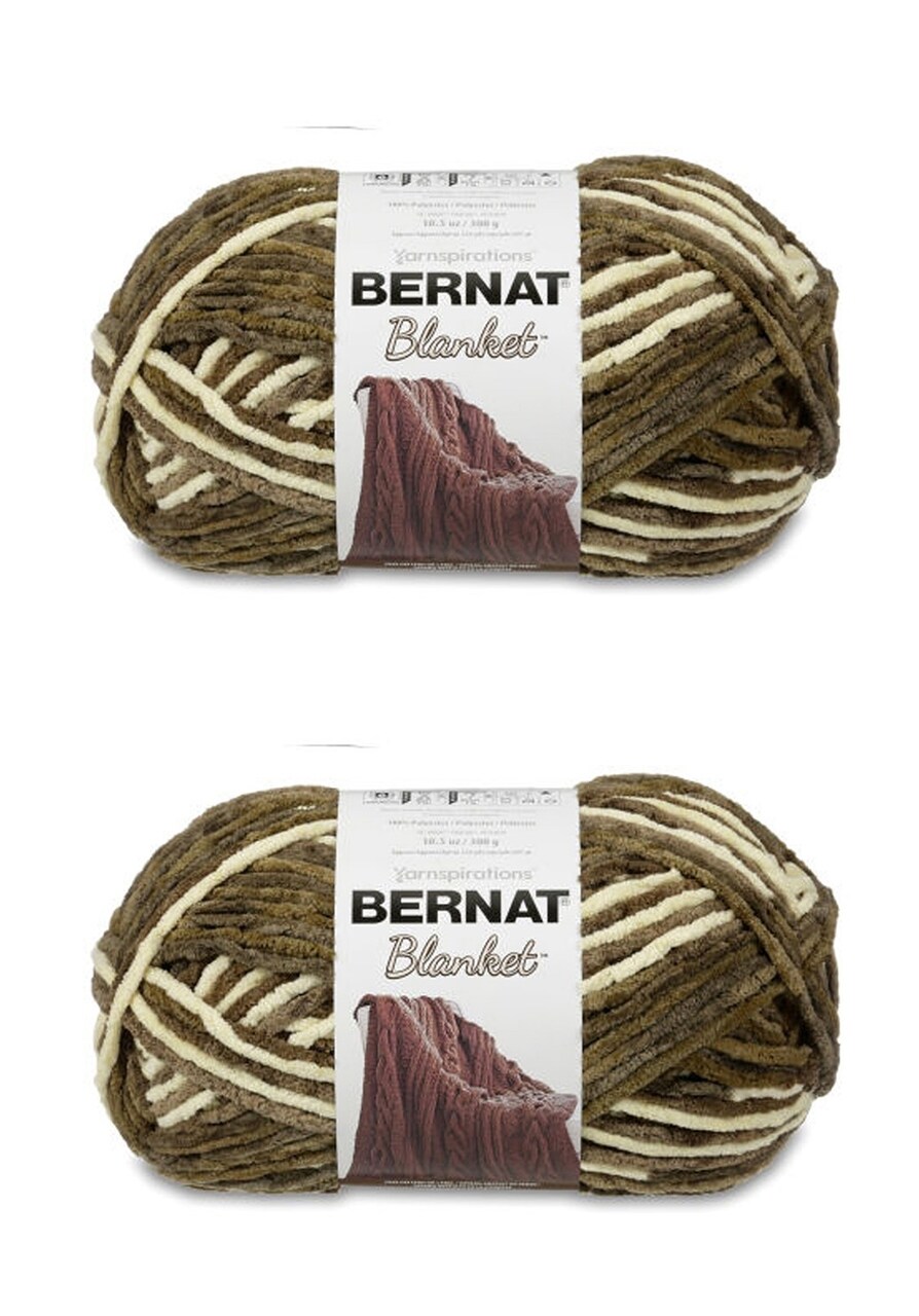 Bernat Blanket Gathering Moss Yarn - 2 Pack of 300g/10.5oz - Polyester - 6 Super Bulky - 220 Yards - Knitting/Crochet